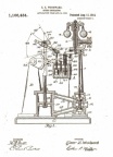The first Woodward hydraulic water wheel governor patented by Elmer Woodward in 1914.