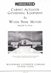 WOODWARD CABINET ACTUATOR GOVERNING EQUIPMENT FOR WATER PRIME MOVERS.