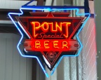 Point Special Lager Beer.  A 1950's neon sign still working 24/7.