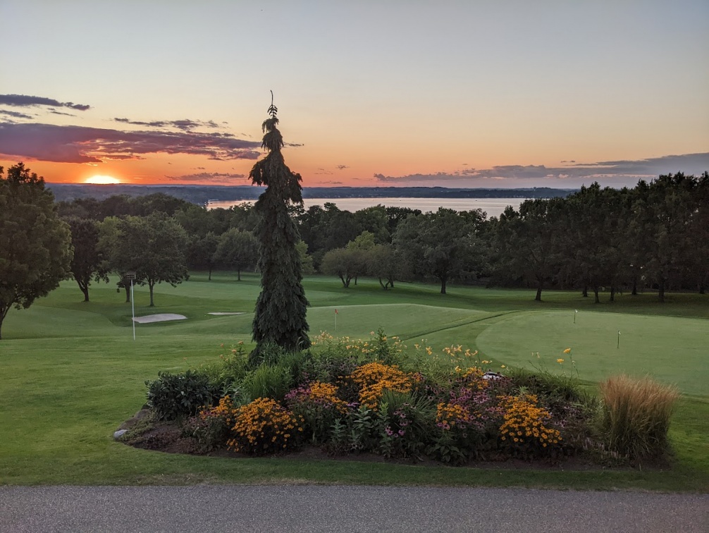 Enjoying the sunset at Blackhawk Country Club.