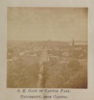 LOOKING OUT FROM THE CAPITOL TOWARD THE UNIVERSITY OF WISCONSIN MADISON.